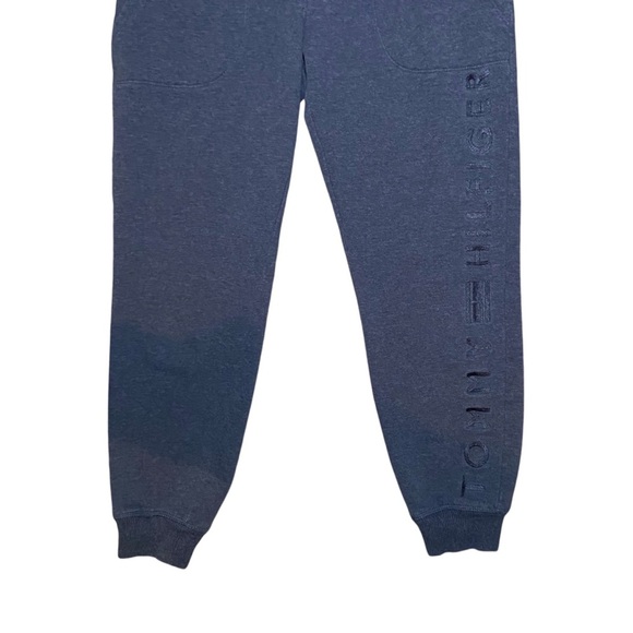 Tommy Hilfiger Embroidered Logo Joggers Size Small Blue Tapered Sweatpants - Picture 2 of 6